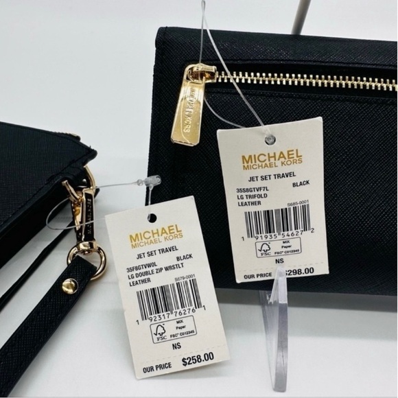 Michael Kors Large Double Zip Wallet Wristlet & Trifold Wallet black - Picture 16 of 16